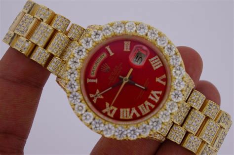 iced out bezel red face rolex replica|frostnyc rolex iced out.